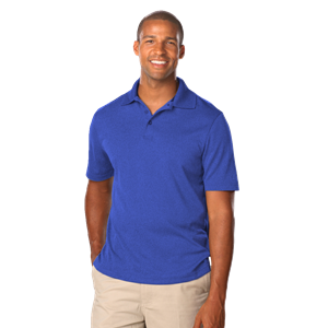 MENS HEATHERED WICKING POLO  -  HEATHER ROYAL 2 EXTRA LARGE SOLID