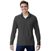 MENS WICKING SOLID 1/4 ZIP LS PULLOVER    -  GRAPHITE 2 EXTRA LARGE SOLID