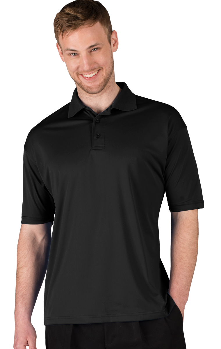 MENS ULTRA LUX POLO  -  BLACK 2 EXTRA LARGE SOLID-Blue Generation
