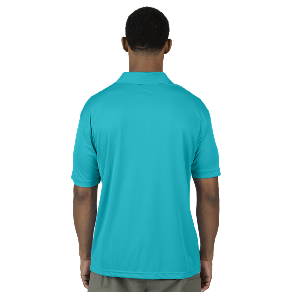 MENS VALUE MOISTURE WICKING S/S POLO  -  AQUA 2 EXTRA LARGE SOLID