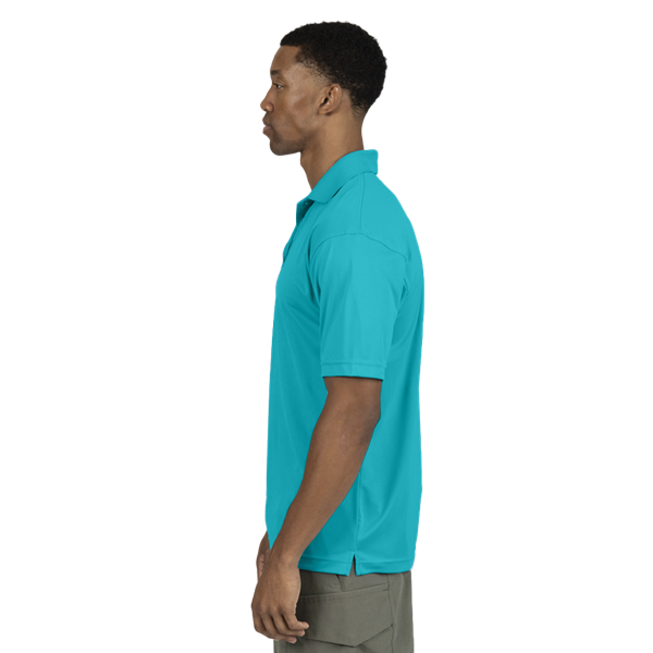 MENS VALUE MOISTURE WICKING S/S POLO  -  AQUA 2 EXTRA LARGE SOLID