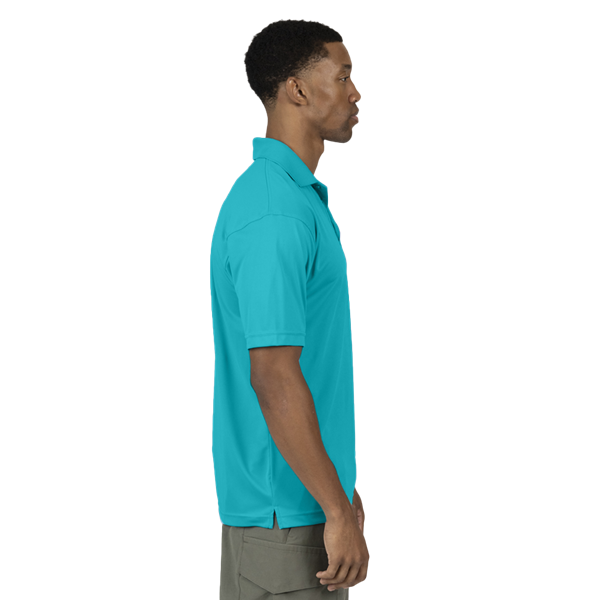 MENS VALUE MOISTURE WICKING S/S POLO  -  AQUA 2 EXTRA LARGE SOLID