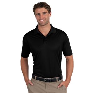 MENS TALL VALUE MOISTURE WICKING S/S POLO  -  BLACK 3 EXTRA LARGE TALL SOLID