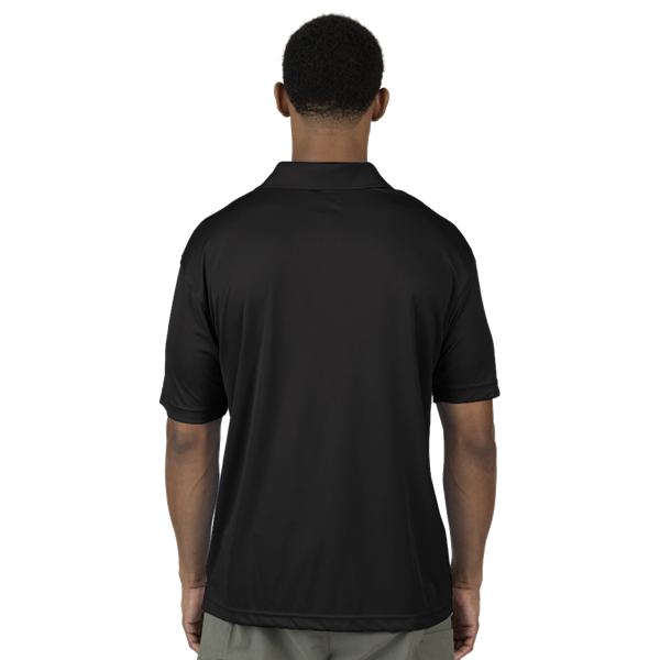 MENS VALUE MOISTURE WICKING S/S POLO  -  BLACK 2 EXTRA LARGE SOLID