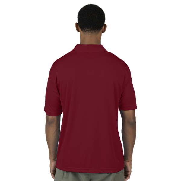 MENS VALUE MOISTURE WICKING S/S POLO  -  BURGUNDY SMALL SOLID