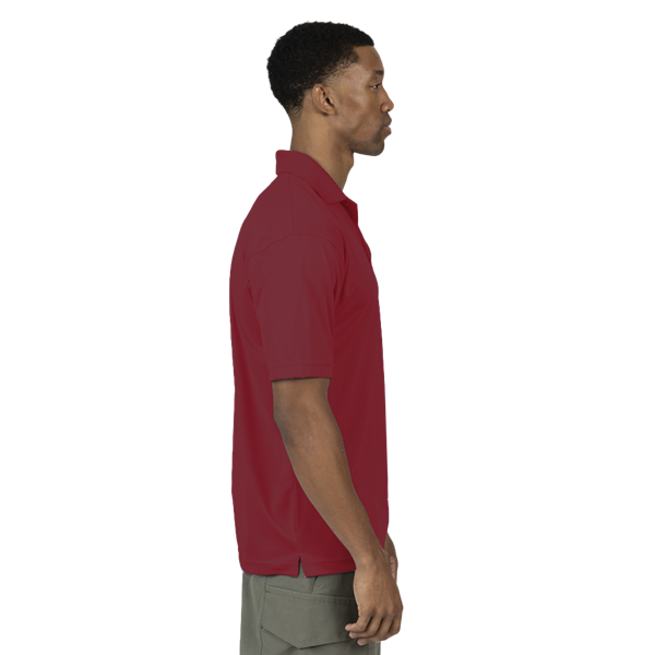 MENS VALUE MOISTURE WICKING S/S POLO  -  BURGUNDY SMALL SOLID