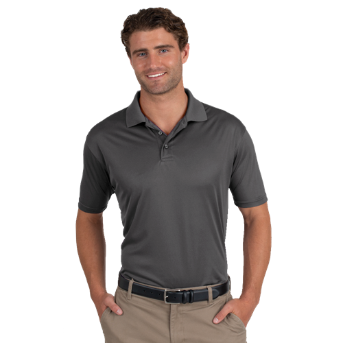 MENS VALUE MOISTURE WICKING S/S POLO  -  GRAPHITE 2 EXTRA LARGE SOLID
