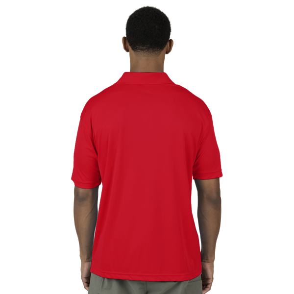 MENS VALUE MOISTURE WICKING S/S POLO  -  RED SMALL SOLID