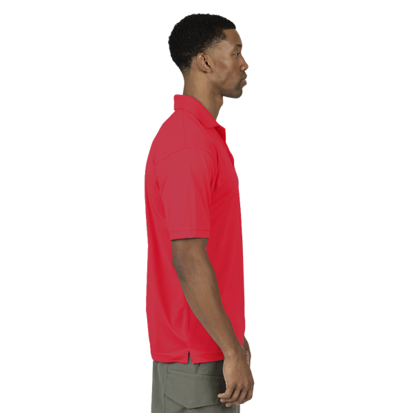 MENS VALUE MOISTURE WICKING S/S POLO  -  RED SMALL SOLID