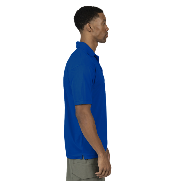 MENS VALUE MOISTURE WICKING S/S POLO  -  ROYAL SMALL SOLID