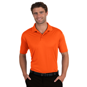 MENS VALUE MOISTURE WICKING S/S POLO -  SAFETY ORANGE 2 EXTRA LARGE SOLID
