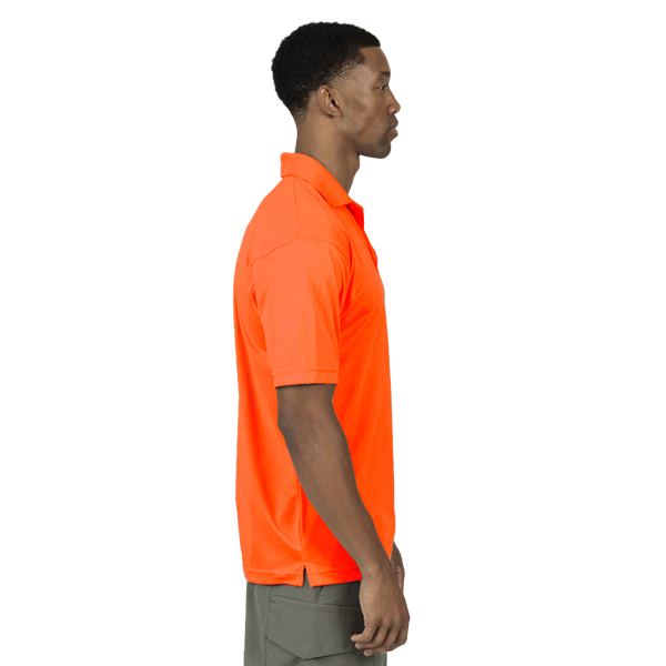 MENS VALUE MOISTURE WICKING S/S POLO -  SAFETY ORANGE 2 EXTRA LARGE SOLID