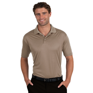 MENS VALUE MOISTURE WICKING S/S POLO  -  TAN 2 EXTRA LARGE SOLID