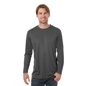 ADULT VALUE L/S WICKING TEE  -  GRAPHITE 2 EXTRA LARGE SOLID