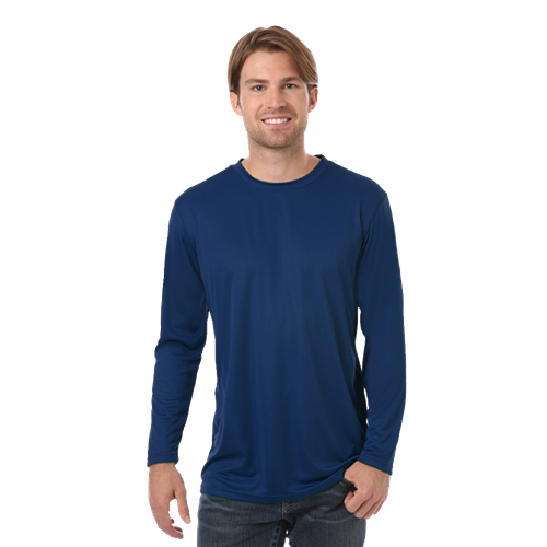 ADULT VALUE L/S WICKING TEE  -  NAVY 2 EXTRA LARGE SOLID