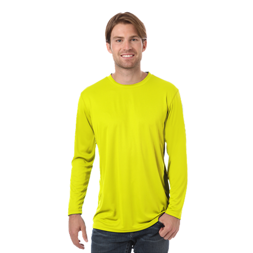 ADULT VALUE L/S WICKING TEE  -  OPTIC YELLOW 2 EXTRA LARGE SOLID