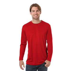 ADULT VALUE L/S WICKING TEE  -  RED 2 EXTRA LARGE SOLID
