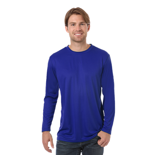 ADULT VALUE L/S WICKING TEE  -  ROYAL 2 EXTRA LARGE SOLID