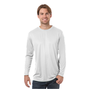 ADULT VALUE L/S WICKING TEE  -  WHITE 2 EXTRA LARGE SOLID