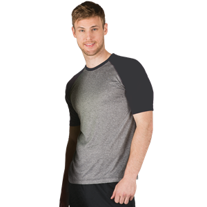 ADULT COLOR BLOCK WICKING T ### -  BLACK 2 EXTRA LARGE SOLID