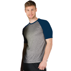 ADULT COLOR BLOCK WICKING T  -  NAVY 2 EXTRA LARGE SOLID