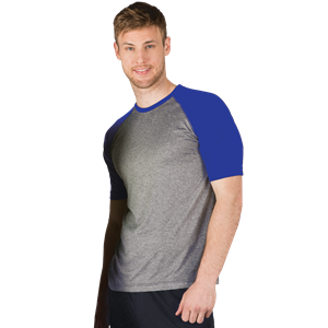 ADULT COLOR BLOCK WICKING T  -  ROYAL 2 EXTRA LARGE SOLID