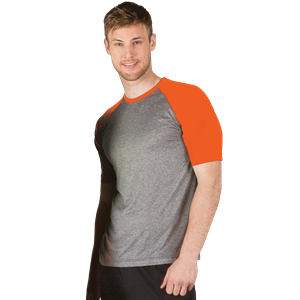 ADULT COLOR BLOCK WICKING T  -  SAFETY ORANGE 2 EXTRA LARGE SOLID