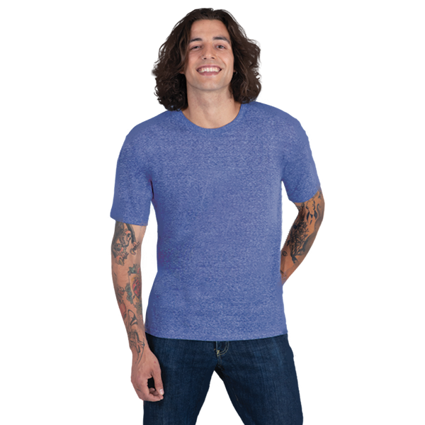ADULT TRIBLEND SHORT SLEEVE CREW NECK TEE  -  BLUE 2 EXTRA LARGE SOLID