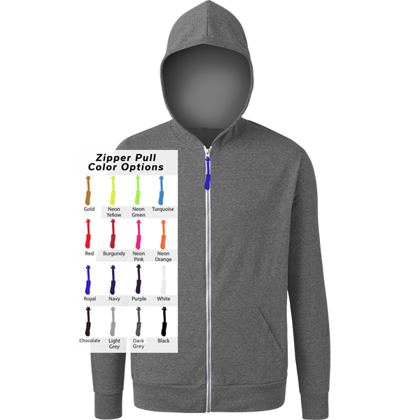 CUSTOM ZIPPER PULL TRIBLEND HOODIE GREY 2 EXTRA LARGE SOLID