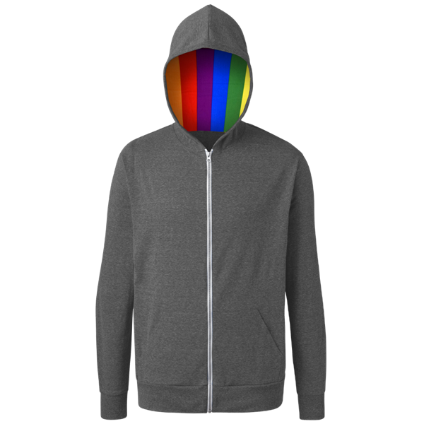 PRIDE TRIBLEND ZIP HOODIE GREY 2 EXTRA LARGE SOLID