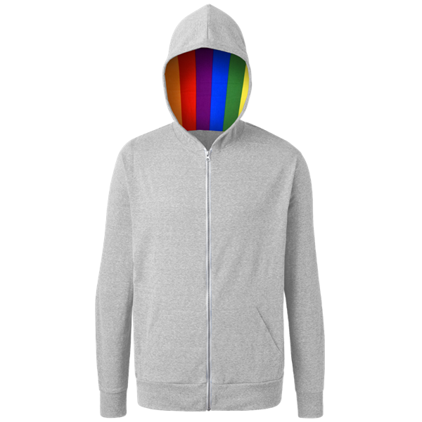 PRIDE TRIBLEND ZIP HOODIE LIGHT GREY 2 EXTRA LARGE SOLID