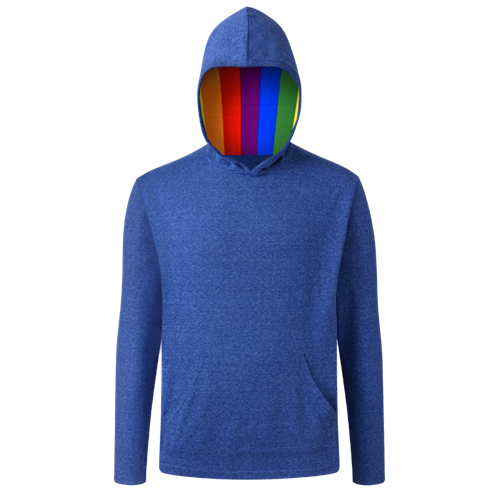 PRIDE TRIBLEND PULLOVER HOODIE ROYAL 2 EXTRA LARGE SOLID