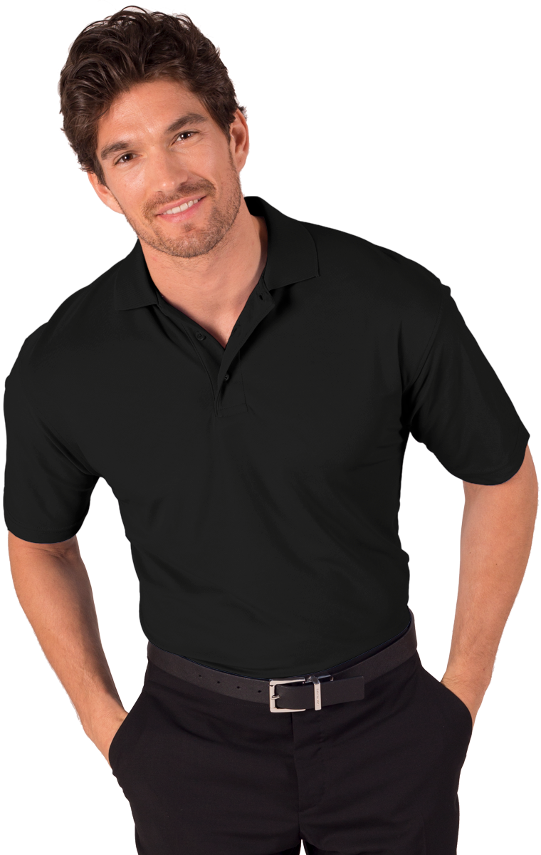MENS S/S VALUE PIQUE POLO  -  BLACK 2 EXTRA LARGE SOLID-Blue Generation