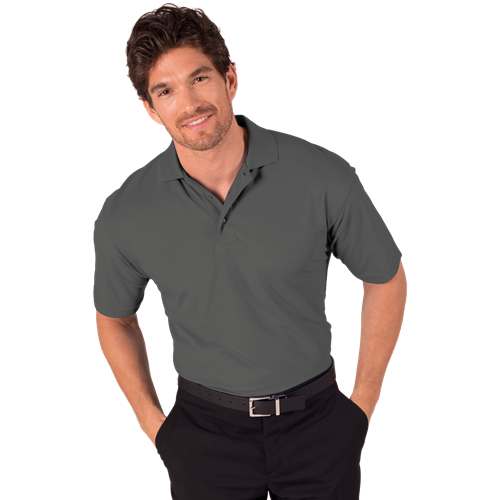 MENS S/S VALUE PIQUE POLO  -  GRAPHITE 2 EXTRA LARGE SOLID