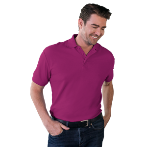 MENS VALUE SOFT TOUCH PIQUE POLO  -  BERRY 2 EXTRA LARGE SOLID