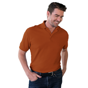 MENS VALUE SOFT TOUCH PIQUE POLO  -  BURNT ORANGE 2 EXTRA LARGE SOLID