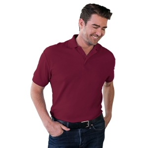 MENS VALUE SOFT TOUCH PIQUE POLO  -  BURGUNDY 2 EXTRA LARGE SOLID