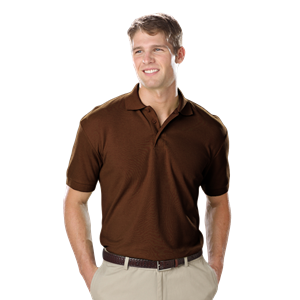 MENS VALUE SOFT TOUCH PIQUE POLO  -  CHOCOLATE 2 EXTRA LARGE SOLID