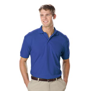 MENS VALUE SOFT TOUCH PIQUE POLO  -  FRENCH BLUE 2 EXTRA LARGE SOLID