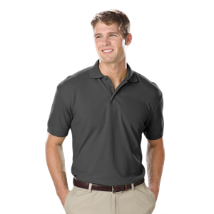 MENS VALUE SOFT TOUCH PIQUE POLO  -  GRAPHITE 2 EXTRA LARGE SOLID