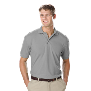 MENS VALUE SOFT TOUCH PIQUE POLO  -  GREY 2 EXTRA LARGE SOLID