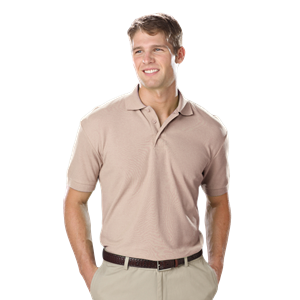 MENS VALUE SOFT TOUCH PIQUE POLO  -  NATURAL 2 EXTRA LARGE SOLID