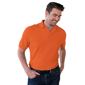 MENS VALUE SOFT TOUCH PIQUE POLO  -  ORANGE 2 EXTRA LARGE SOLID