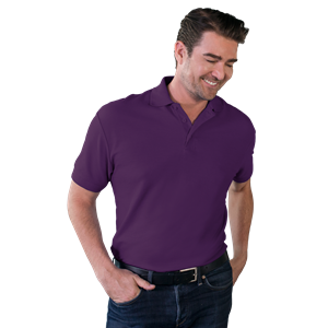 MENS VALUE SOFT TOUCH PIQUE POLO  -  PURPLE 2 EXTRA LARGE SOLID