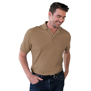 MENS VALUE SOFT TOUCH PIQUE TALL POLO  -  TAN 2 EXTRA LARGE TALL SOLID