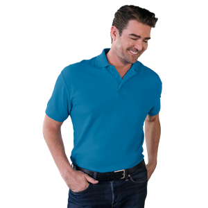 MENS VALUE SOFT TOUCH PIQUE POLO  -  TURQUOISE 2 EXTRA LARGE SOLID