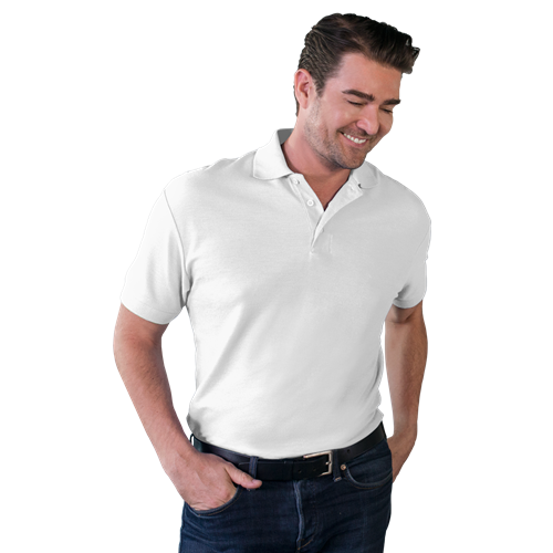 MENS VALUE SOFT TOUCH PIQUE POLO  -  WHITE 2 EXTRA LARGE SOLID