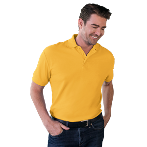 MENS VALUE SOFT TOUCH PIQUE POLO  -  YELLOW 2 EXTRA LARGE SOLID