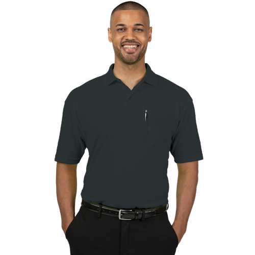 AVENGER POCKET POLO BLACK 2 EXTRA LARGE SOLID