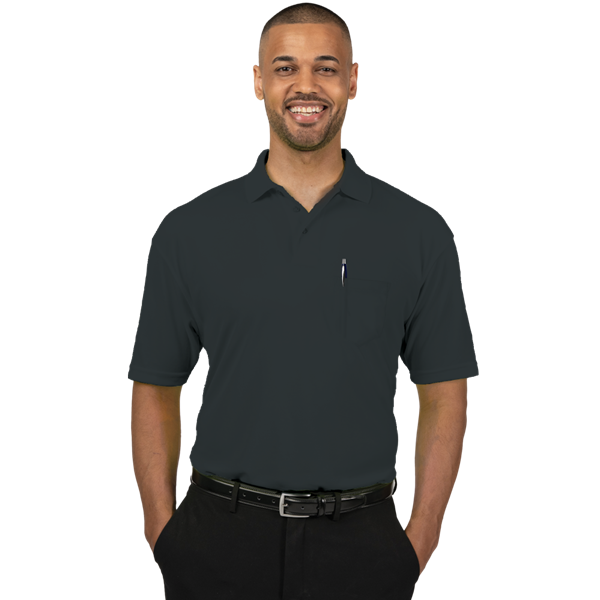 AVENGER POCKET POLO BLACK 2 EXTRA LARGE SOLID